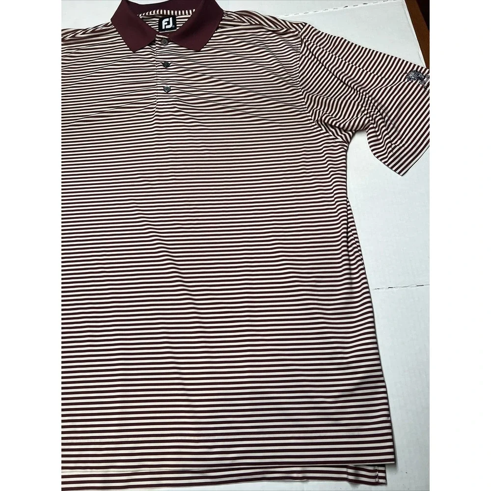 Footjoy Golf Polo Shirt Men's Large Richland  Embroidered Sleeve Striped - Picture 10 of 16
